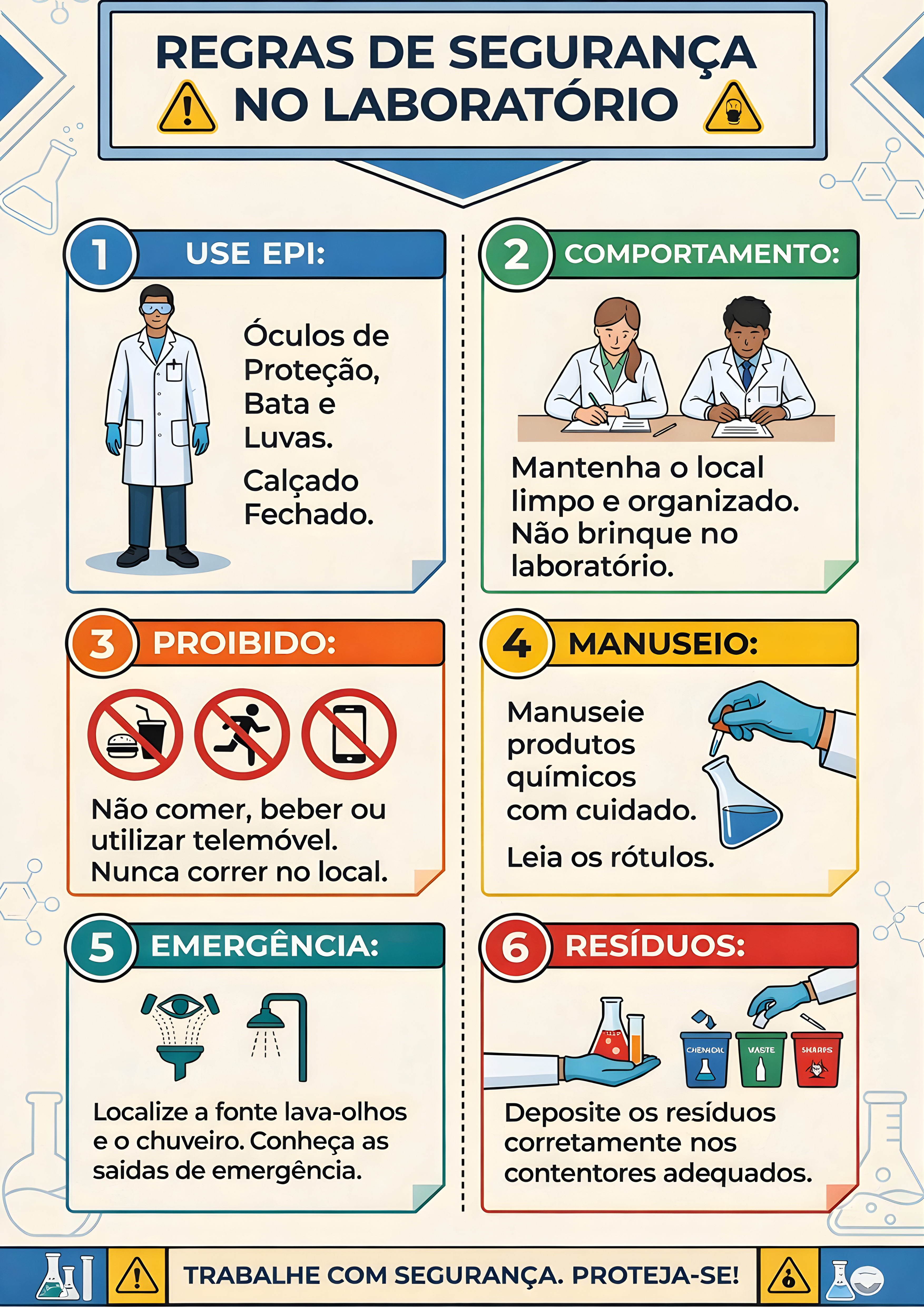 Cartaz de Regras de Segurança no Laboratório (A3)